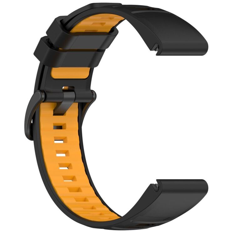 Ремешок Deexe Dual Color для часов с шириной крепления 22мм - Black / Orange: фото 3 из 4