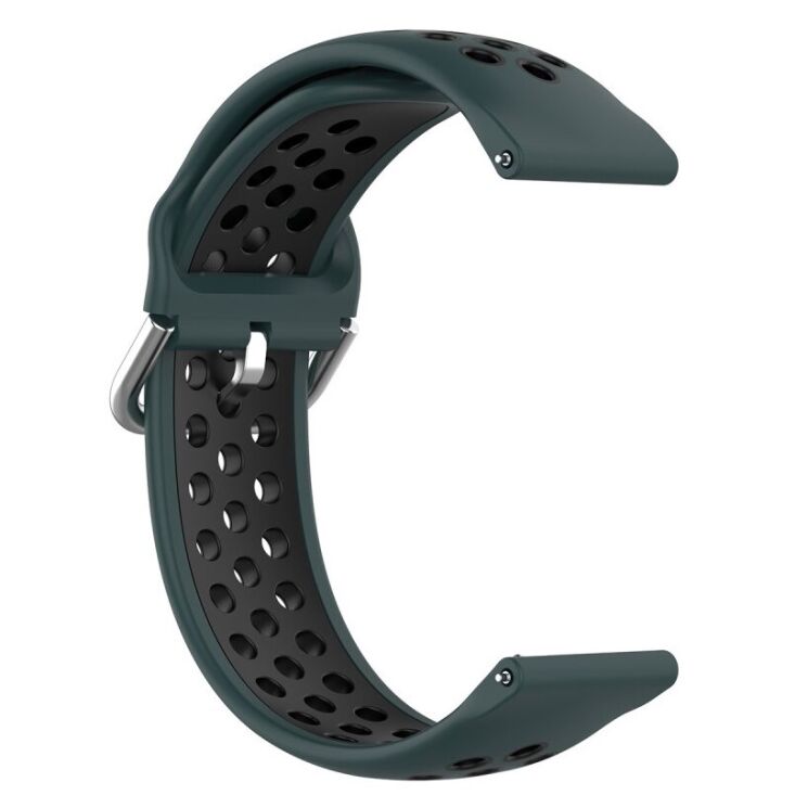 Ремешок Deexe Dual Color для Samsung Galaxy Watch 3 (45mm) - Dark Green / Black: фото 2 из 5