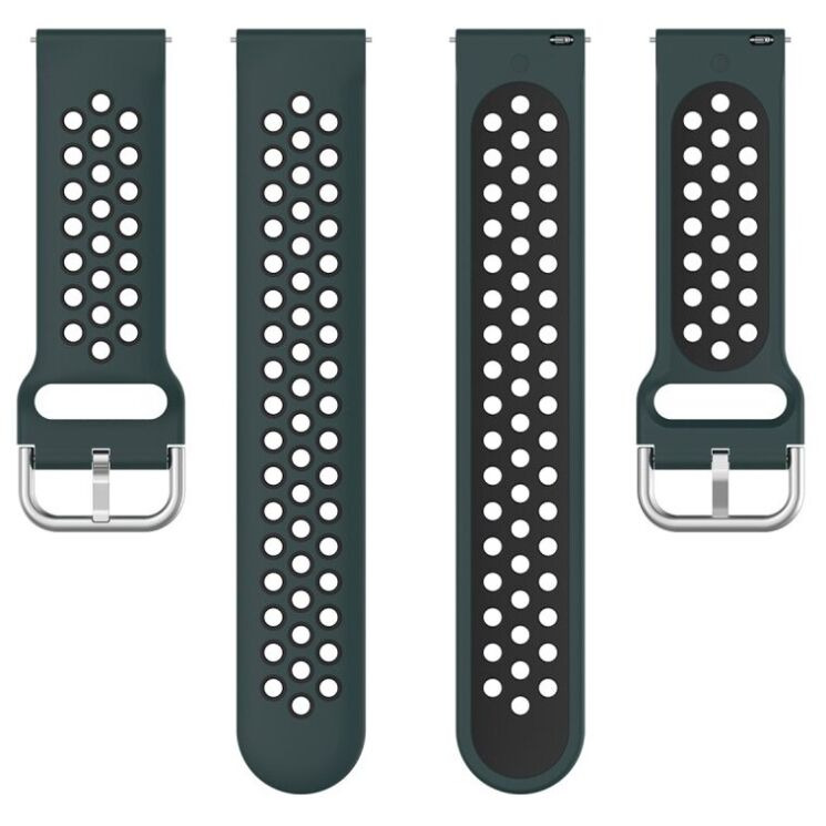 Ремешок Deexe Dual Color для Samsung Galaxy Watch 3 (45mm) - Dark Green / Black: фото 3 из 5