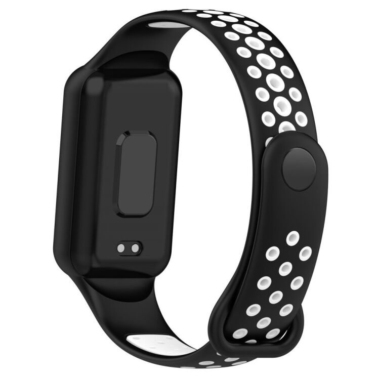 Ремешок Deexe Dual Color для Xiaomi Redmi Smart Band 2 - Black / White: фото 4 из 11