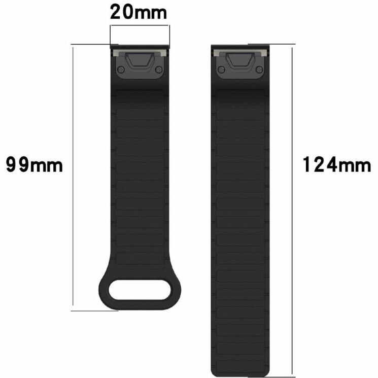 Ремешок Deexe Flexible Fit для часов Garmin c креплением Quick Fit 20mm - Midnight Blue / Grey: фото 7 из 8