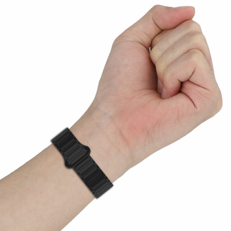 Ремешок Deexe Flexible Fit для часов Garmin c креплением Quick Fit 20mm - Midnight Blue / Grey: фото 6 из 8
