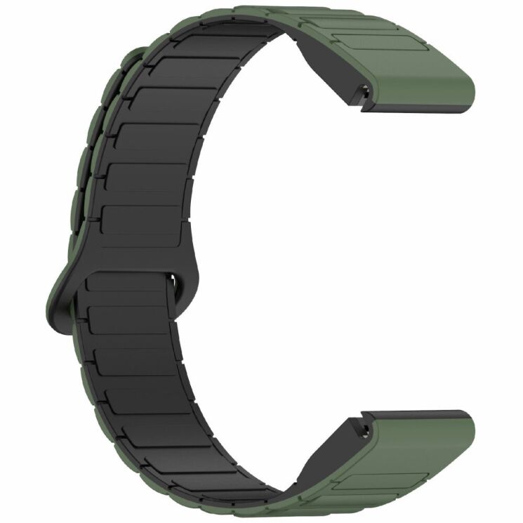 Ремешок Deexe Flexible Fit для часов Garmin c креплением Quick Fit 20mm - Midnight Green / Black: фото 4 из 8