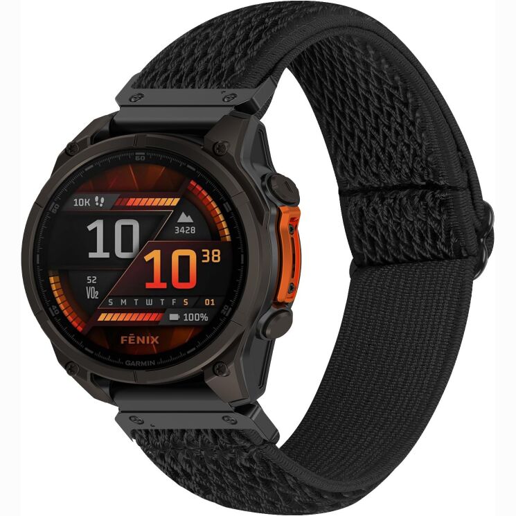 Ремешок Deexe Knitted Strap для Garmin Fenix 8 (47mm) / Fenix E (47mm) / Quatix 8 (47mm) - Black (367407B) Ремешок Deexe Knitted Strap для Garmin Fenix 8 (47mm) / Fenix E (47mm) / Quatix 8 (47mm) - Black: фото 2 из 5
