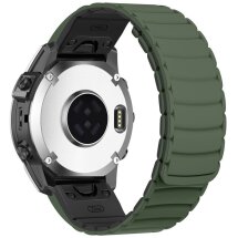 Ремешок Deexe Magnetic Band для часов Garmin c креплением Quick Fit 26mm - Army Green / Black: фото 1 из 5