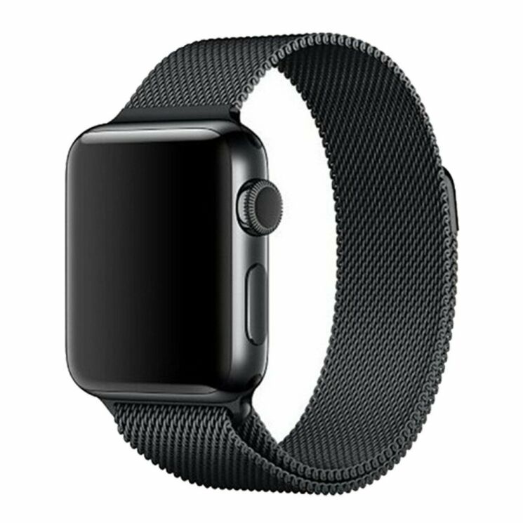 Ремешок Deexe Milanese Stainless Steel для Apple Watch 46 / 45 / 44 / SE 44 / 42 (Series 1-3) / Ultra / Ultra 2 - Black: фото 1 из 12
