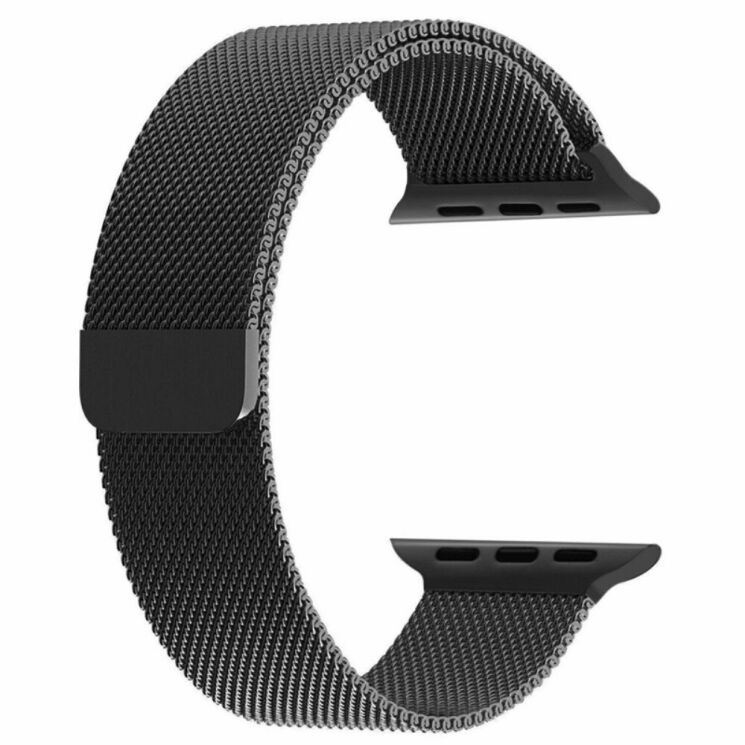 Ремешок Deexe Milanese Stainless Steel для Apple Watch 46 / 45 / 44 / SE 44 / 42 (Series 1-3) / Ultra / Ultra 2 - Black: фото 4 из 12