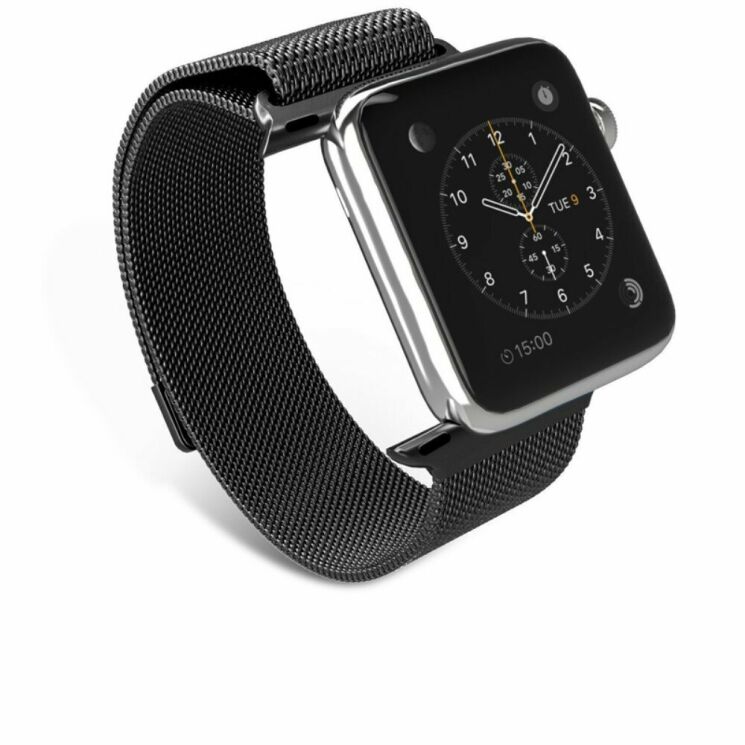 Ремешок Deexe Milanese Stainless Steel для Apple Watch 46 / 45 / 44 / SE 44 / 42 (Series 1-3) / Ultra / Ultra 2 - Black: фото 6 из 12