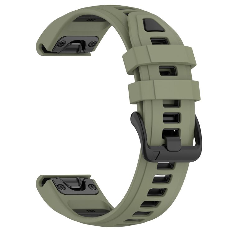Ремінець Deexe Modern Strap для годинників Garmin з шириною кріплення QuickFit 20mm - Army Green / Black: фото 3 з 7