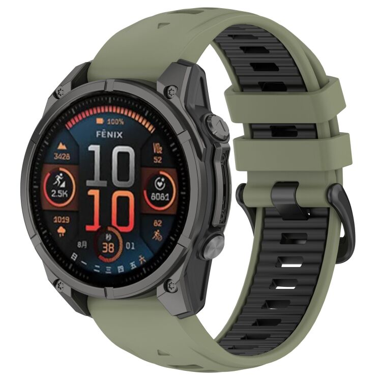 Ремінець Deexe Modern Strap для годинників Garmin з шириною кріплення QuickFit 20mm - Army Green / Black: фото 4 з 7