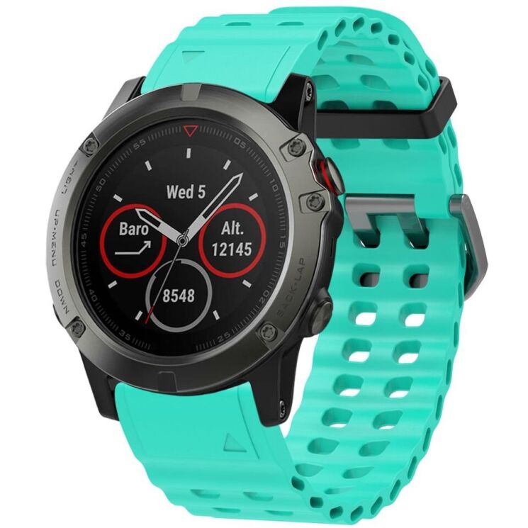 Ремешок Deexe Ocean Strap для часов Garmin c креплением Quick Fit 26mm - Teal Green: фото 4 из 6
