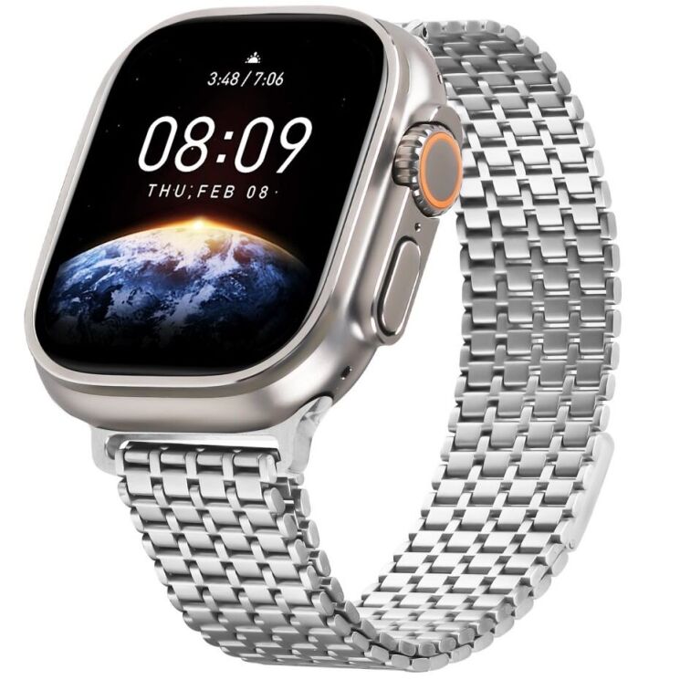 Ремешок Deexe Pulsar для Apple Watch 42 (Series 10) / 41 / 40 / SE 40 / 38 - Silver: фото 2 из 7