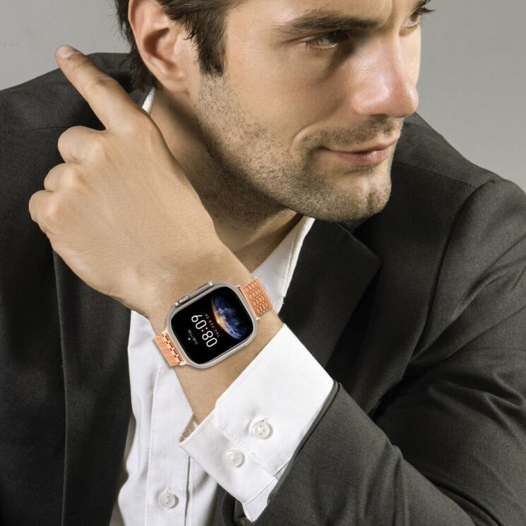 Ремешок Deexe Pulsar для Apple Watch 42 (Series 10) / 41 / 40 / SE 40 / 38 - Titanium: фото 6 из 7