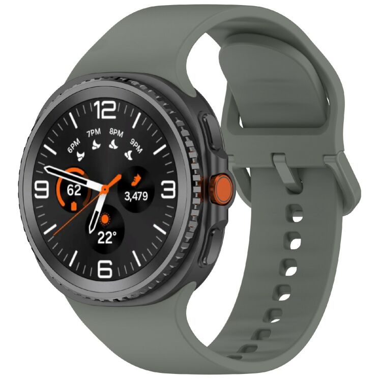 Ремінець Deexe Silicone Band для Samsung Galaxy Watch 8 (40/44mm) / 8 Classic - Army Green: фото 2 з 7