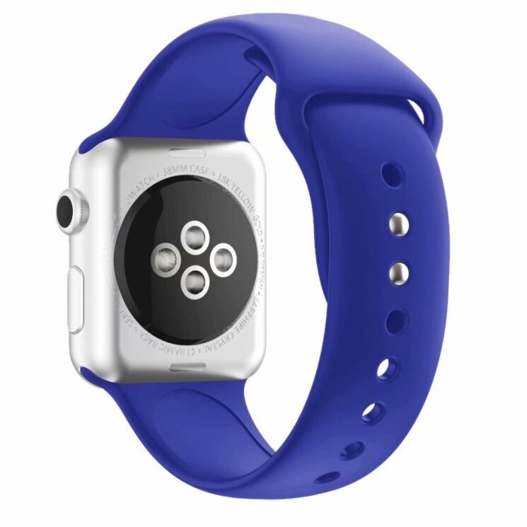 Ремінець Deexe Soft Touch для Apple Watch 42 (Series 10) / 41 / 40 / SE 40 / 38 - Navy Blue: фото 1 з 3