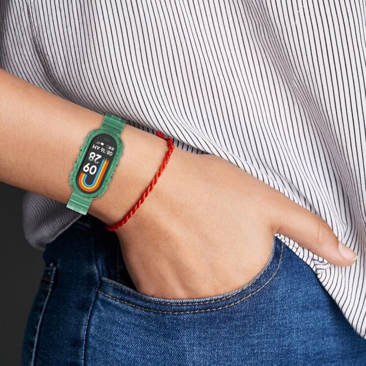 Ремешок Deexe Solid Color для Xiaomi Mi Smart Band 8 / 9 - Transparent Rose: фото 6 из 9