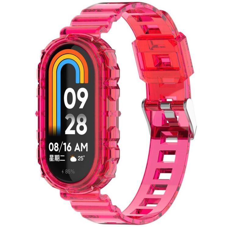 Ремешок Deexe Solid Color для Xiaomi Mi Smart Band 8 / 9 - Transparent Rose: фото 1 из 9