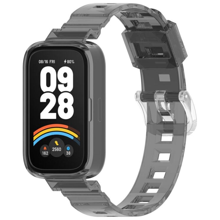 Ремешок Deexe Solid Color для Xiaomi Mi Smart Band 9 Active / Redmi Band 3 - Black: фото 2 из 11