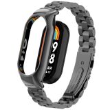Ремінець Deexe Stainless Style для Xiaomi Mi Smart Band 8 - Black (326012B)