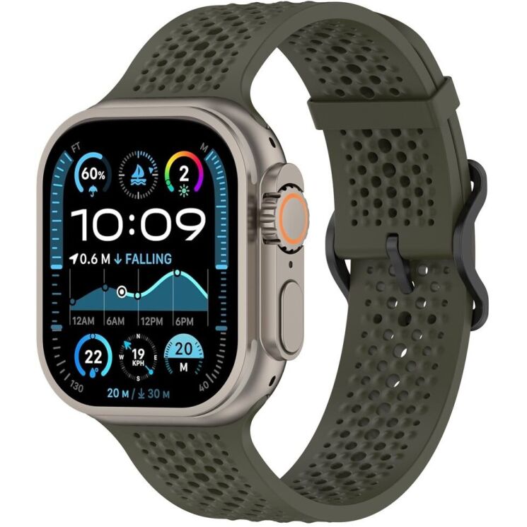 Ремінець Reframe Holes Fit для Apple Watch 49 / 46 / 45 / 44 / SE 44 / 42 (Series 1-3) / Ultra / Ultra 2 - Army Green: фото 4 з 7