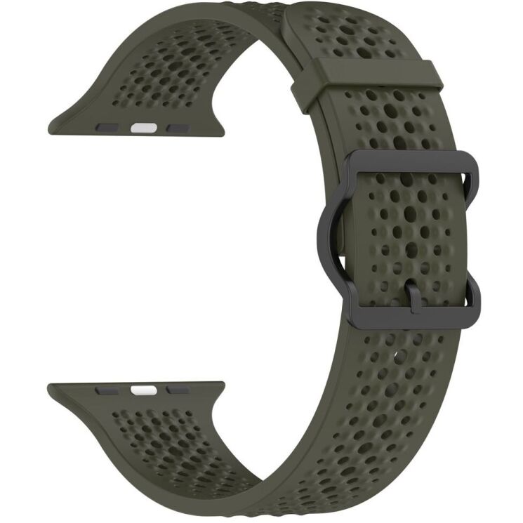 Ремінець Reframe Holes Fit для Apple Watch 49 / 46 / 45 / 44 / SE 44 / 42 (Series 1-3) / Ultra / Ultra 2 - Army Green: фото 2 з 7