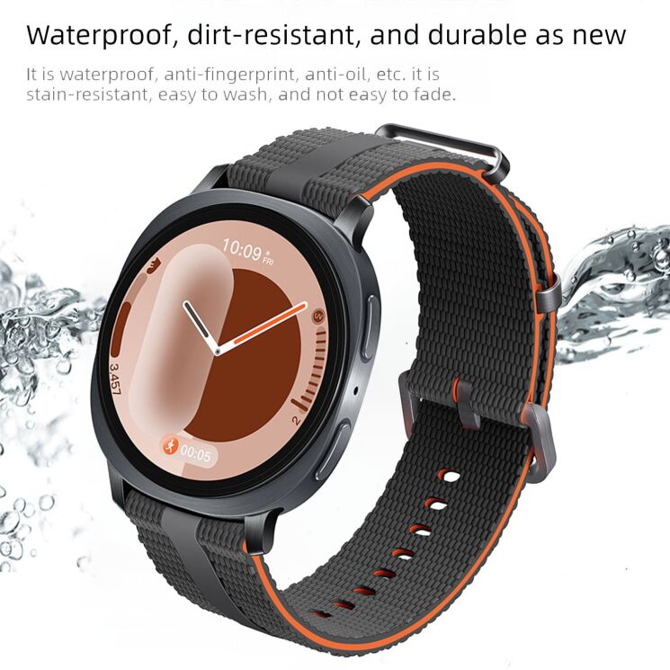 Ремінець Reframe Sport Linear для Samsung Galaxy Watch 8 (40/44mm) / 8 Classic - White / Orange: фото 5 з 5