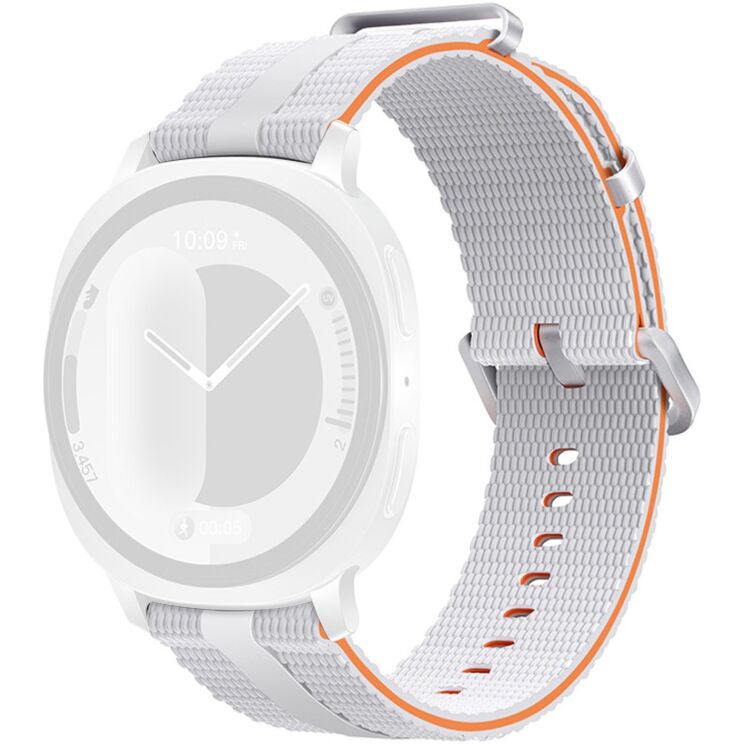 Ремінець Reframe Sport Linear для Samsung Galaxy Watch 8 (40/44mm) / 8 Classic - White / Orange: фото 1 з 5