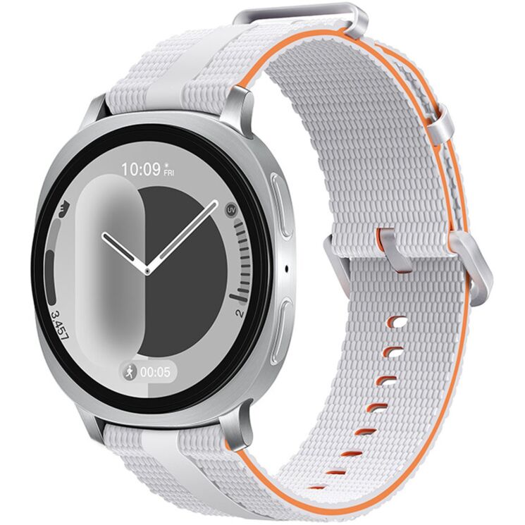Ремінець Reframe Sport Linear для Samsung Galaxy Watch 8 (40/44mm) / 8 Classic - White / Orange: фото 2 з 5