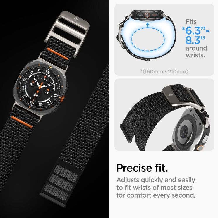 Ремешок Spigen (SGP) DuraPro Flex для Samsung Galaxy Watch Ultra (47mm) AMP08773 - Black: фото 18 из 18