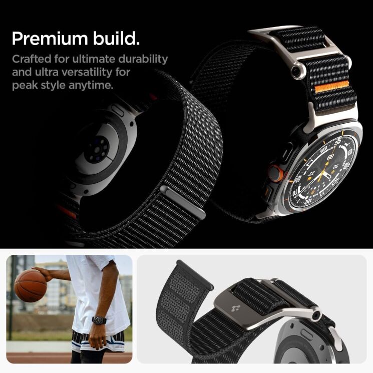 Ремешок Spigen (SGP) DuraPro Flex для Samsung Galaxy Watch Ultra (47mm) AMP08773 - Black: фото 17 из 18