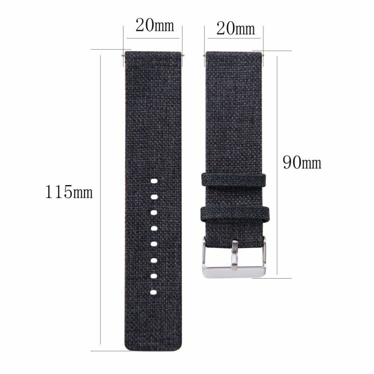 Ремінець UniCase Cloth Texture для Samsung Watch Active / Active 2 40mm / Active 2 44mm - Black: фото 5 з 5