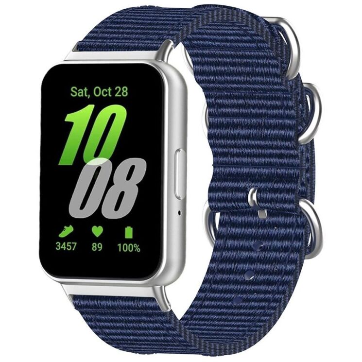 Ремінець UniCase Nylon Braslet для Samsung Galaxy Fit 3 - Dark Blue: фото 1 з 6