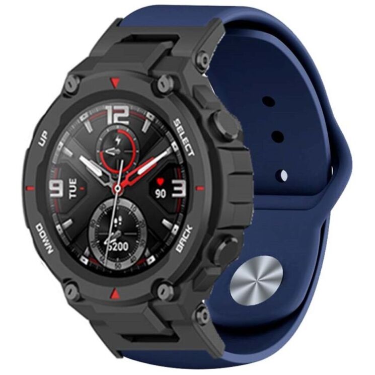 Ремешок UniCase Silicone Strap для Huami Amazfit T-ReX / T-ReX Pro - Midnight Blue: фото 3 из 3
