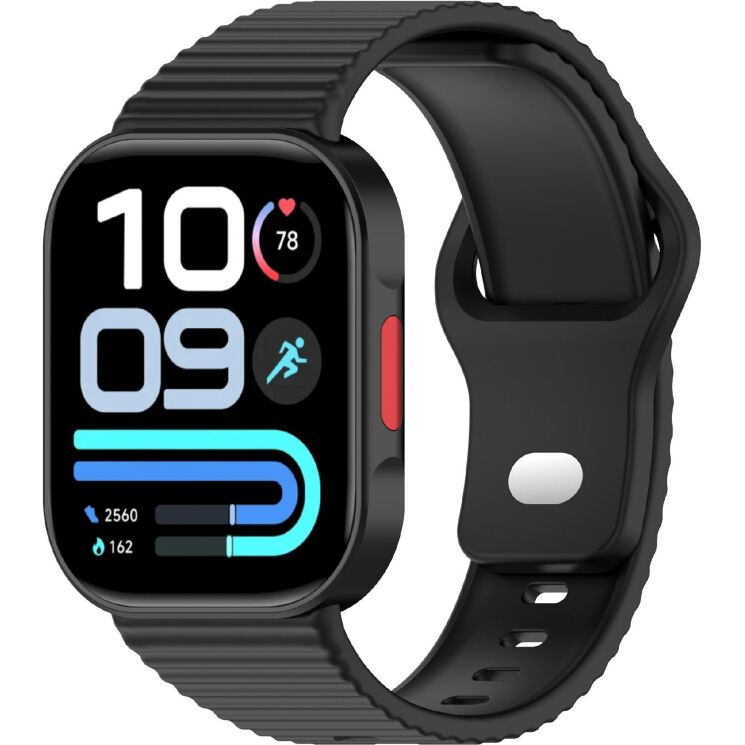 Ремешок UniCase Silicone Strap для Xiaomi Redmi Watch 6 / 6 Active / 6 Lite / 5 / 4 - Black: фото 2 из 8