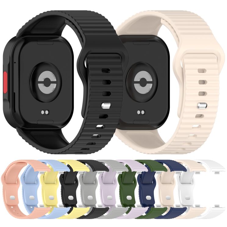 Ремешок UniCase Silicone Strap для Xiaomi Redmi Watch 6 / 6 Active / 6 Lite / 5 / 4 - Light Grey: фото 5 из 8