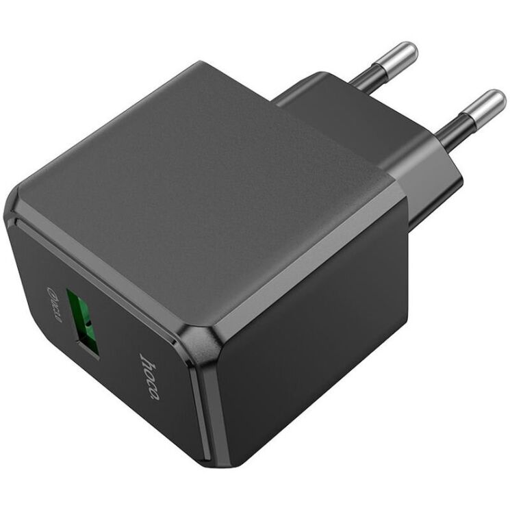 Мережевий зарядний пристрій Hoco CS12A QC3.0 18W (1USB) - Black: фото 3 з 7