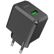 Мережевий зарядний пристрій Hoco CS12A QC3.0 18W (1USB) - Black: фото 1 з 7