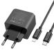 Сетевое зарядное устройство Hoco CS15A (30W) + кабель Type-C to Lightning - Black (960141B). Фото 6 из 9