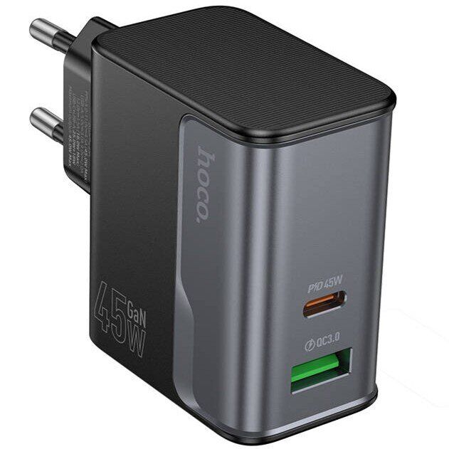 Сетевое зарядное устройство Hoco CS74A PD45W + QC3.0 - Black: фото 1 из 7