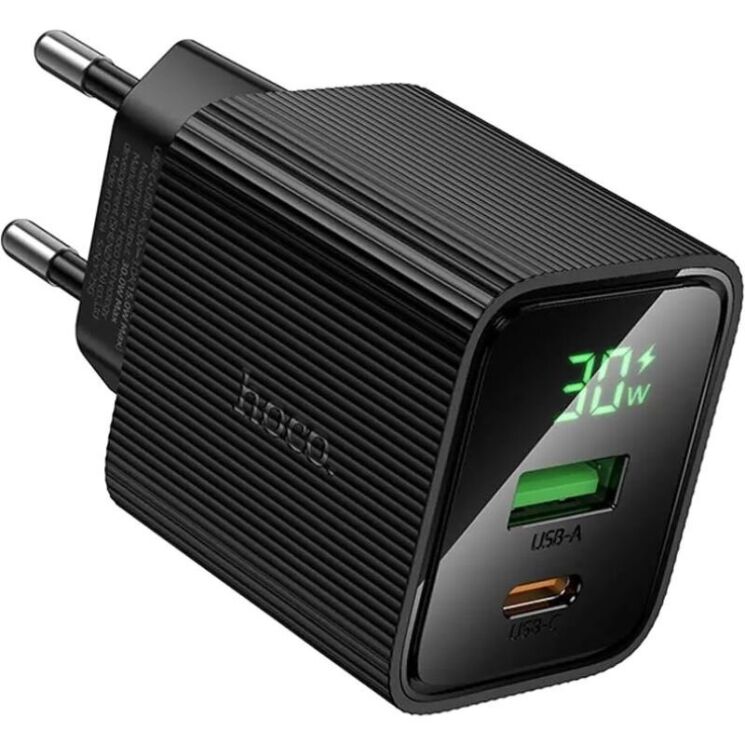 Мережевий зарядний пристрій Hoco CS84A PD30W + QC3.0 - Black: фото 2 з 8
