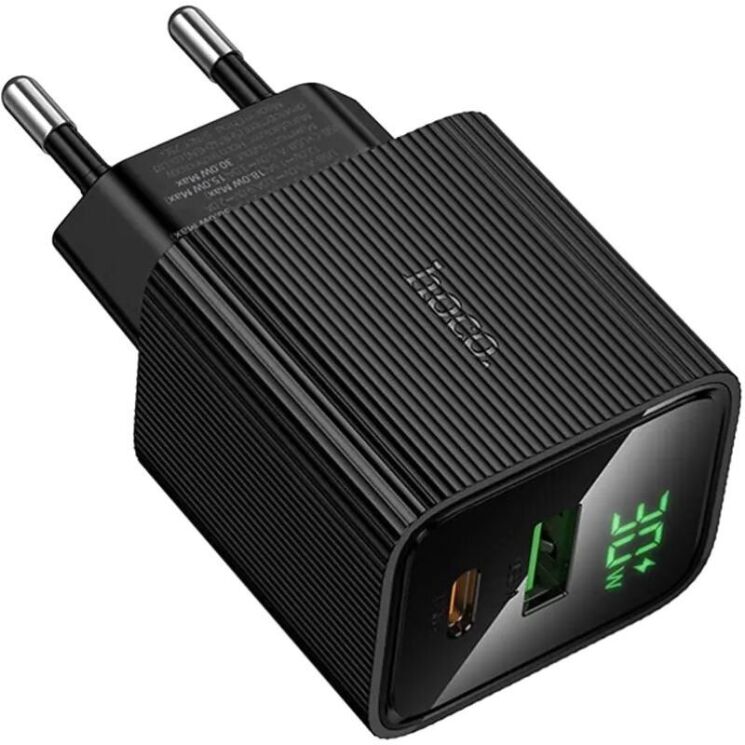 Мережевий зарядний пристрій Hoco CS84A PD30W + QC3.0 - Black: фото 4 з 8