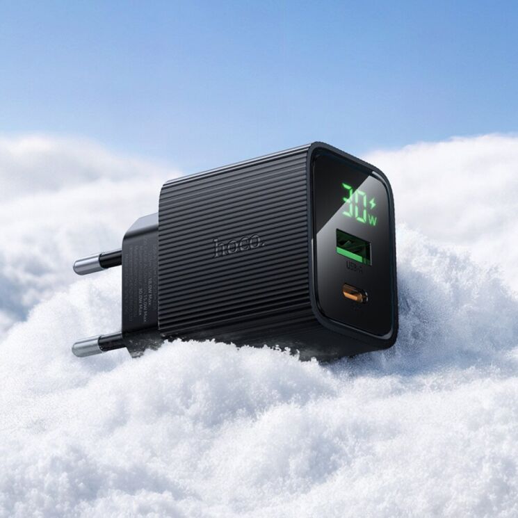 Мережевий зарядний пристрій Hoco CS84A PD30W + QC3.0 - Black: фото 8 з 8