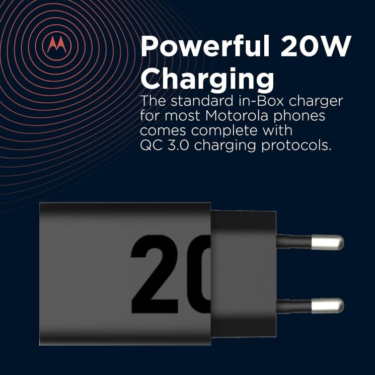 Сетевое зарядное устройство Motorola TurboPower 20W + кабель USB to Type-C (SJMC202-C) - Black: фото 9 из 13