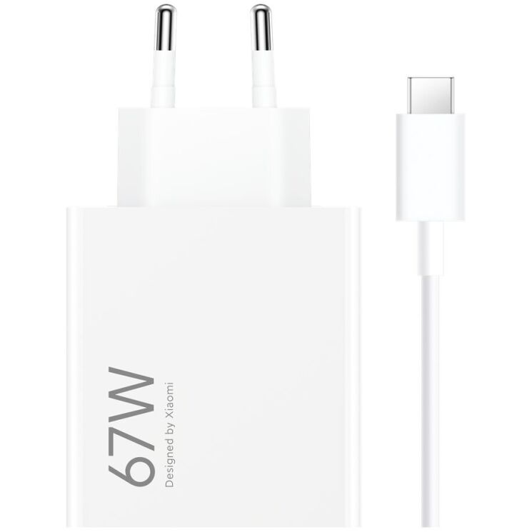 Сетевое зарядное устройство Xiaomi 67W + кабель USB to Type-C (BHR9465EU) - White: фото 2 из 5