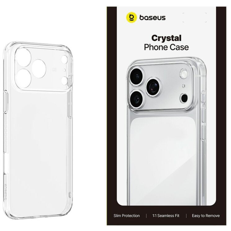 Силиконовый (TPU) чехол BASEUS Simple Series для iPhone 18 Pro / 17 Pro - Transparent: фото 3 из 5