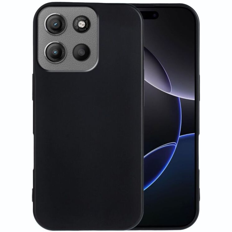 Силиконовый (TPU) чехол Deexe Matte Case для Motorola Moto G15 / G15 Power - Black: фото 1 из 7