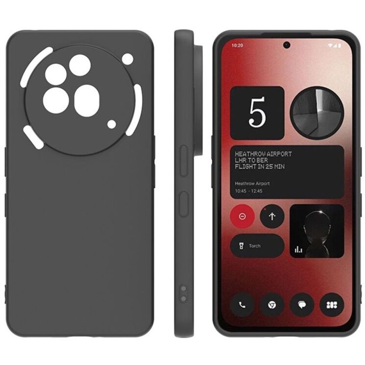 Силиконовый (TPU) чехол Deexe Matte Case для Nothing Phone (3a) Pro - Black: фото 4 из 4
