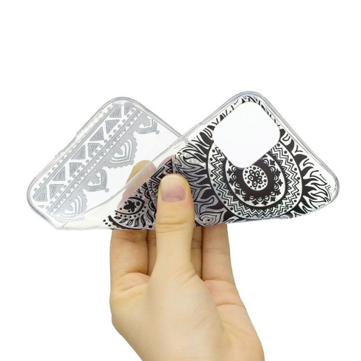 Силіконовий (TPU) чохол Deexe Pretty Glossy для iPhone 11 Pro - Black Malanda Flower: фото 3 з 5