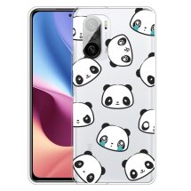 Силиконовый (TPU) чехол Deexe Pretty Glossy для Xiaomi Poco F3 / Redmi K40 / Redmi K40 Pro / Mi 11i - Panda Heads: фото 1 из 4