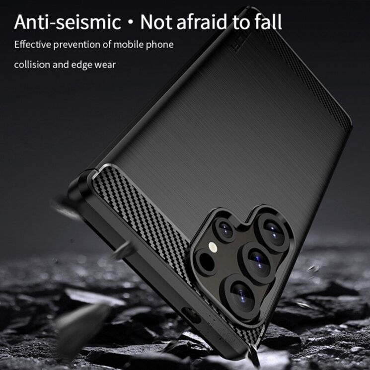 Силиконовый (TPU) чехол MOFI Carbon Fiber для Samsung Galaxy S25 Ultra (S938) - Black: фото 5 из 9